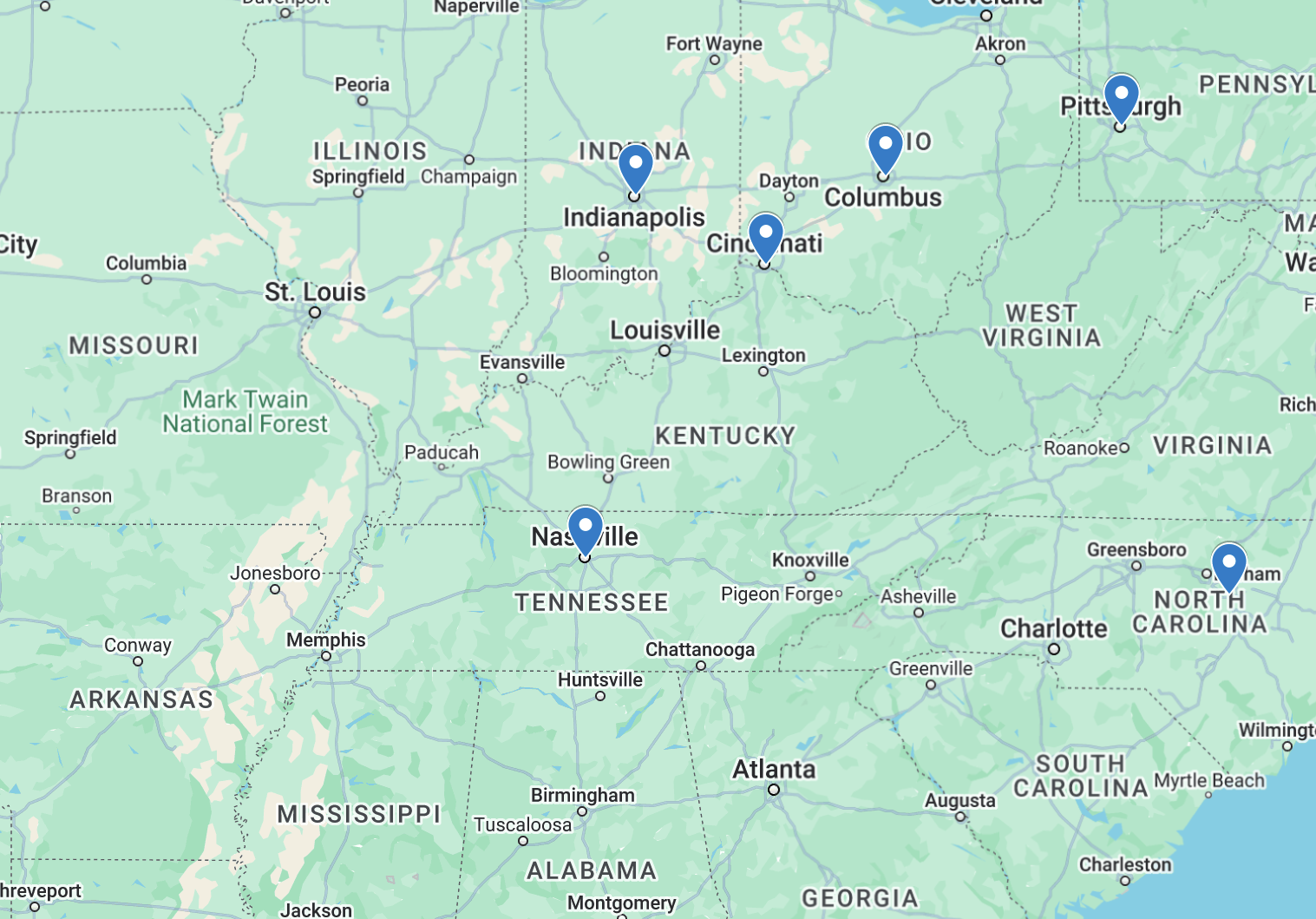 our locations map